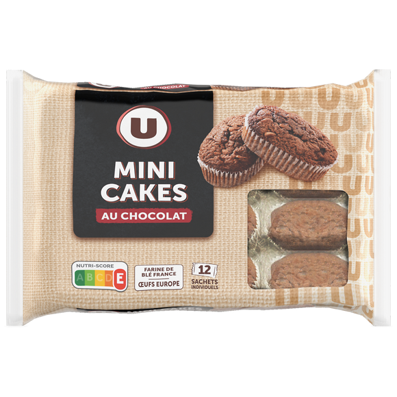 U Mini cakes tout chocolat  x12  -  420g