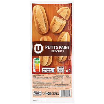 U Mini pains précuits 4 pièces, 300g