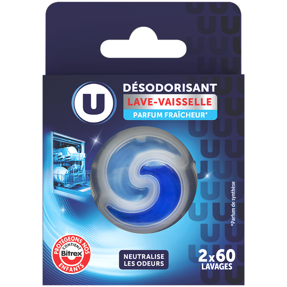 U Désodorisant lave-vaiselle U parfum fraîcheur x2