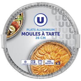U Moules à tarte aluminium 26cm  x3