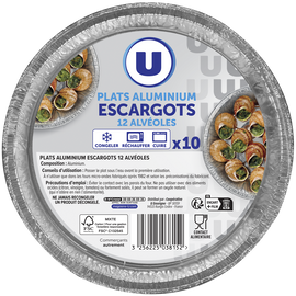 U Plats aluminium escargots 12 alvéoles  x10