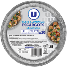 U Plats aluminium escargots 12 alvéoles x10