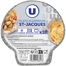 U Plats aluminium coquilles St-Jacques  x10