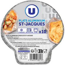U Plats aluminium coquilles St-Jacques x10