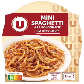 U Spaghetti à la bolognaise  barquette micro-ondable de 300g