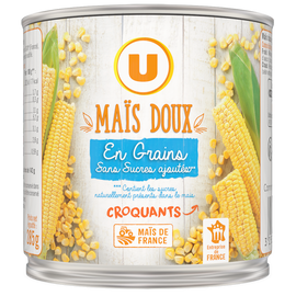 U Maïs doux en grains sans sucre ajouté - Boîte 285g
