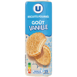 U Goûters fourrés ronds vanille  300g