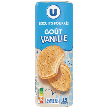 U Goûters fourrés ronds vanille  300g