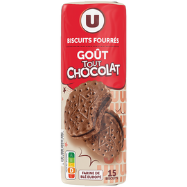 U Gâteaux Fourrés ronds goût tout chocolat 300g