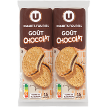 U Gâteaux Goûters ronds fourrés au chocolat 2 paquets de 600g