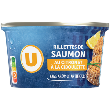U Rillettes de saumon citron et ciboulette  boîte de 125g