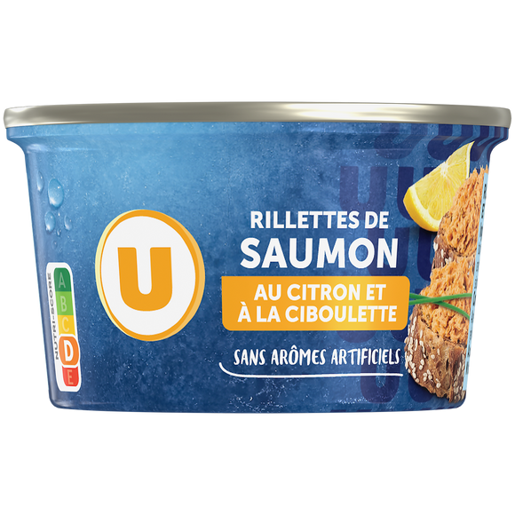 U Rillettes de saumon citron et ciboulette  boîte de 125g