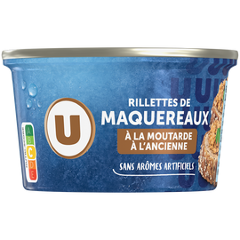 U Rillettes de maquereaux moutarde à l'ancienne  boîte de 125g