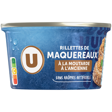 U Rillettes de maquereaux moutarde à l'ancienne  boîte de 125g