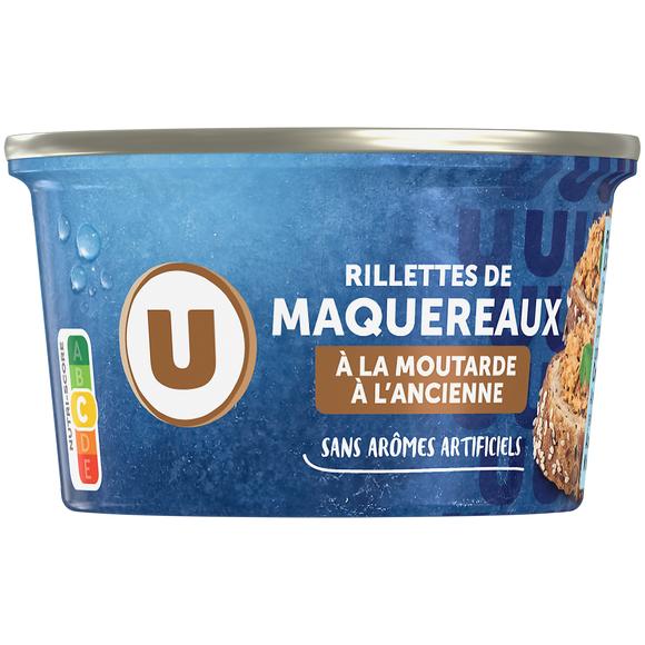 U Rillettes de maquereaux moutarde à l'ancienne  boîte de 125g