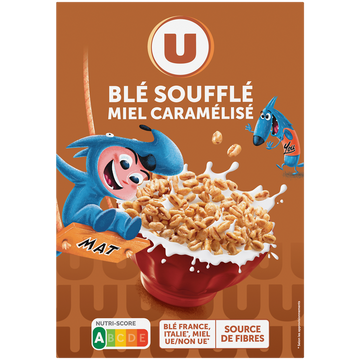 U MAT ET LOU Céréales Blé miel caramel  paquet de 375g