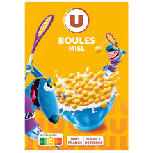 U Céréales Boules de céréales miel 375g