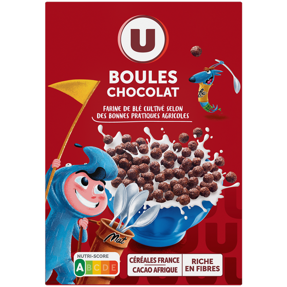 U MAT ET LOU Céréales Boules de céréales goût chocolat  375g