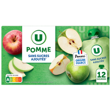 U Gourdes dessert fruitier à la pomme sans sucre ajouté 12x90g
