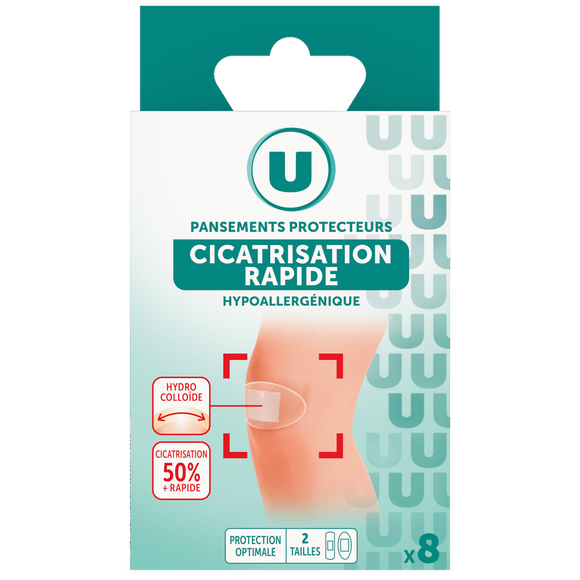 U Pansement protecteur cicatrisation rapide x8