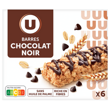 U Barre de Céréales riz et blé complet chocolat x6 - 126g
