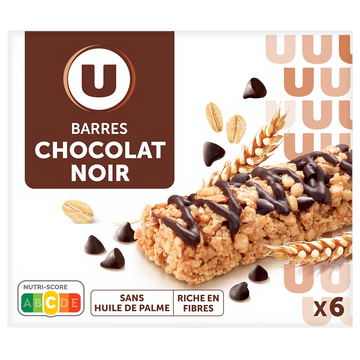 U Barre de Céréales riz et blé complet chocolat x6 - 126g