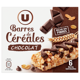 U Barre de Céréales riz et blé complet chocolat  x6  -  126g
