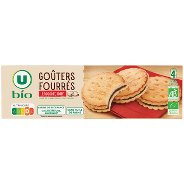 U BIO Gâteaux Goûters bio fourrés au chocolat noir 185g