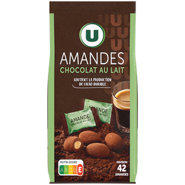 U Amandes chocolatées  paquet de 125g