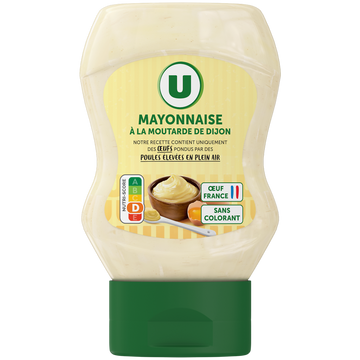 U Mayonnaise à la moutarde de Dijon sans colorant squezz, 235g