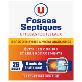 U Entretien pour fosses septiques traitement pour 6 mois  26 doses
