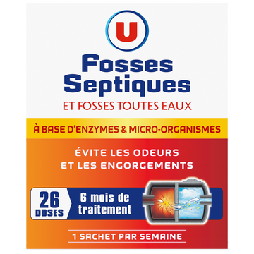 U Entretien pour fosses septiques traitement pour 6 mois 26 doses