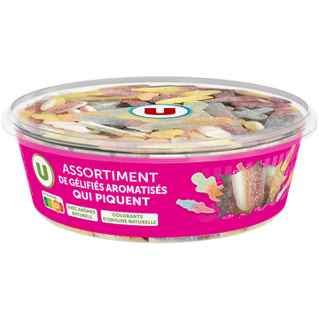 U Bonbons Assortiment gélifiés aromatisés qui piquent bac de 600g