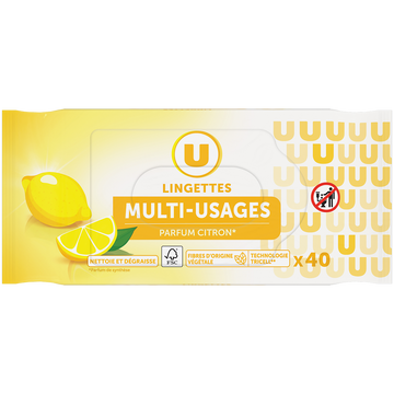 U Lingettes multi-usages parfum citron x40