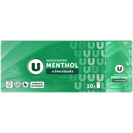 U Mouchoirs parfum menthol  10 étuis