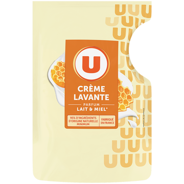 U Crème lavante lait miel, recharge 250ml