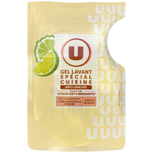 U Gel lavant cuisine citron bergamote, recharge 250ml