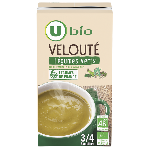 U BIO Soupe Velouté de légumes verts bio, 1L
