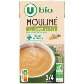 U BIO Soupe Mouliné légumes variés brique de 1 litre