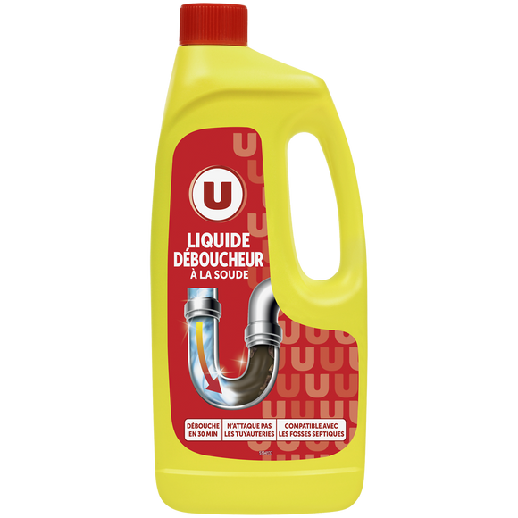 U Déboucheur liquide à la soude flacon de 1l