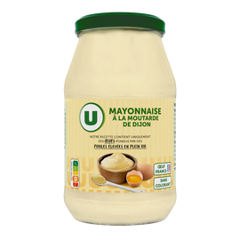 U Mayonnaise à la moutarde de Dijon sans colorant bocal 470g