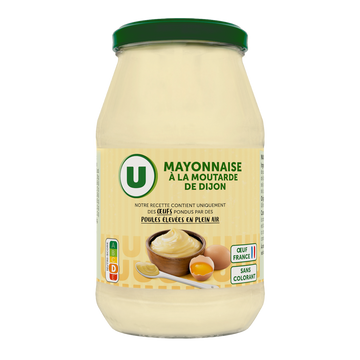 U Mayonnaise à la moutarde de Dijon sans colorant bocal 470g