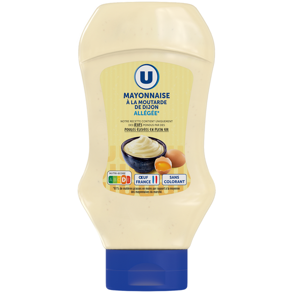 U Mayonnaise allégée en matières grasses à la moutarde de Dijon  pot de455g
