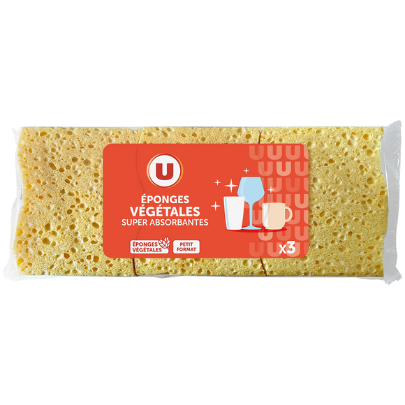 U Éponge végétale petit format  x3