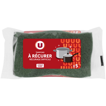 U Tampons à récurer verts pour surfaces difficiles  x5