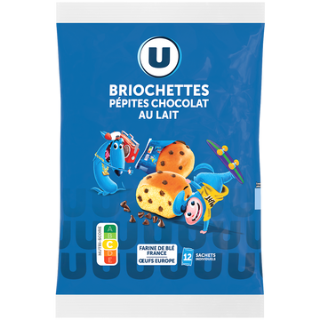 U Briochettes pépites de chocolat lait - x12 - 420G