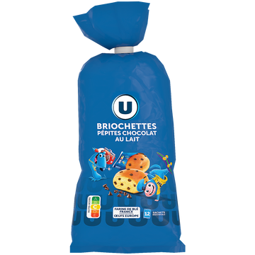 U Briochettes pépites de chocolat lait U x12  -  420G