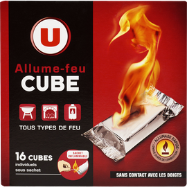 U Allume-feu en cube dans sachet individuel  x16