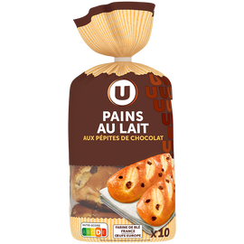 U Pains au lait aux pépites de chocolat au lait  10x350g