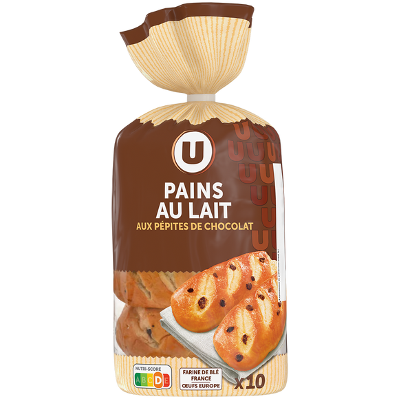U Pains au lait aux pépites de chocolat au lait 10x350g